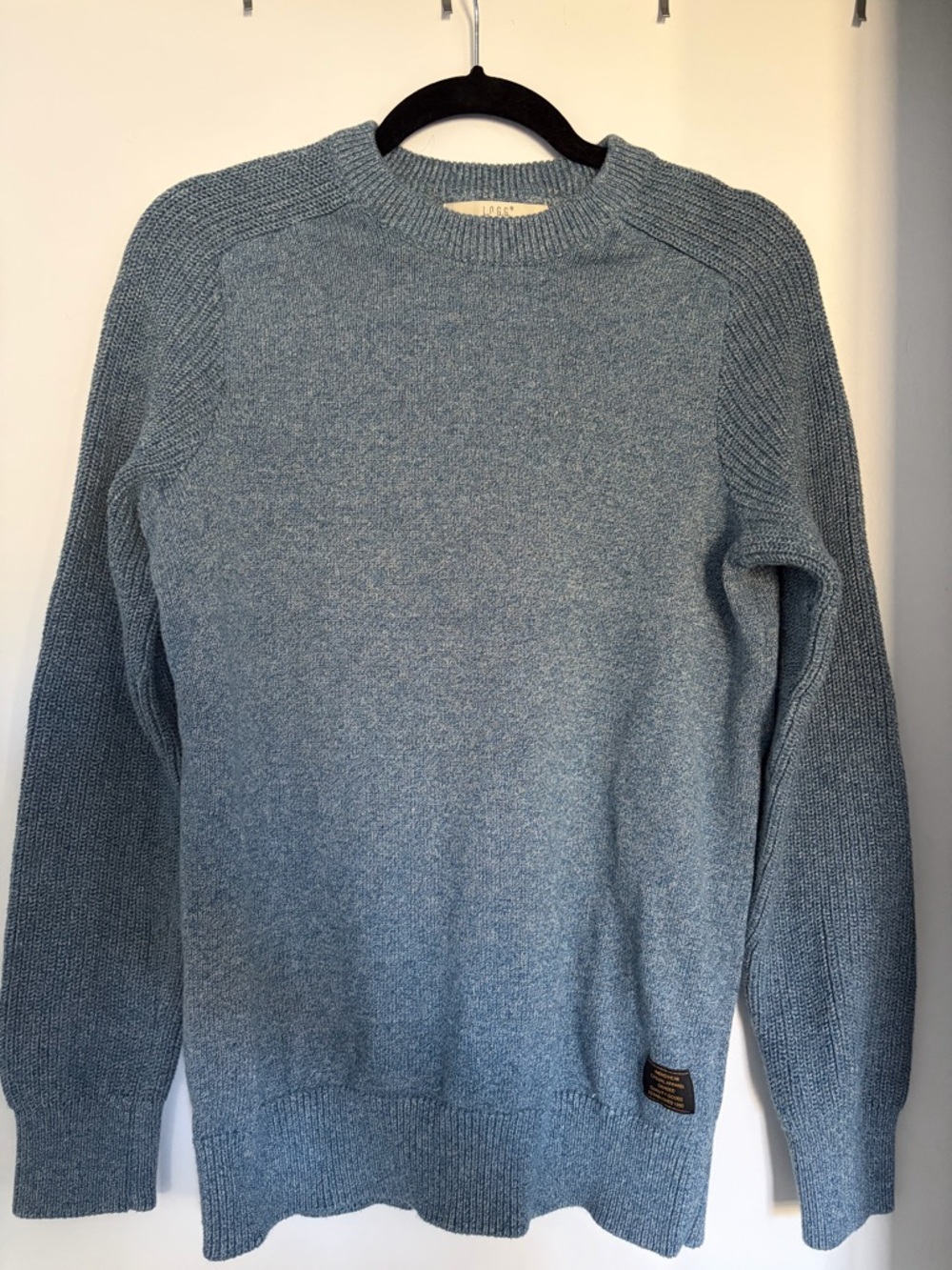 H&M Men's Heathered Blue Crewneck Sweater